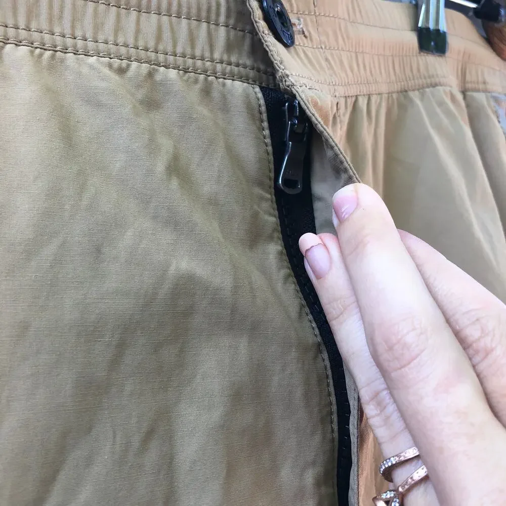 Ralph Laruen RLX Mens Golf Shorts Tan Cargo Shorts Drawstring Waist with Zip 2X